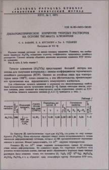 Дилатометрическое изучение твердых растворов на основе титаната алюминия