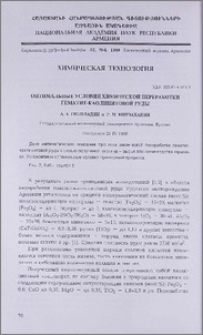 Оптимальные условия химической переработки гематит-каолинитовой руды