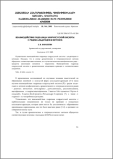 Взаимодействие гидразида хлоруксусной кислоты с рядом альдегидов и кетонов