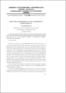 Structural parameters of acetyl and propionyl peroxy radicals