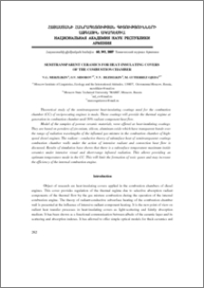 Semitransparent ceramics for heat-insulating covers of the combustion chamber