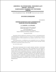 Влияние магнитного поля на формирование пористой структуры кремнезема