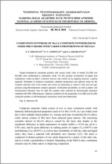 Combustion synthesis of Mo-Cu composite powders from oxide precursors with various proportions of metals