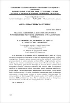 Magnesio-carbothermal reduction of CuWo4/MeO nanostructured precursors & synthesis of W/Cu composite materials