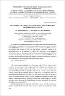 SIX-Coordinate complexes of nitrosyl iron-porphyrins with trans DMSO ligand