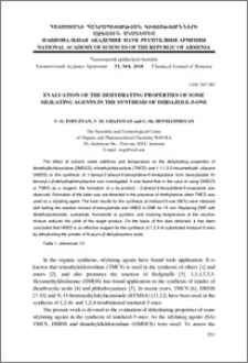 Evaluation of the dehydrating properties of some sililating agents in the synthesis of imidazole-5-one