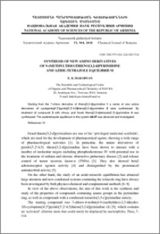Synthesis of new amino derivatives of 9-(methyl-thio)thieno[3,2-d]pyrimidine and azide-tetrazole equilibrium