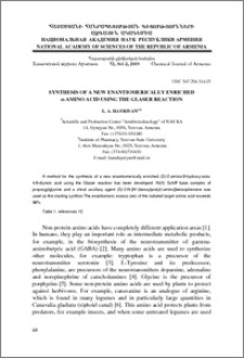 Synthesis of a new enantiomerically enriched α-amino acid using the Glaser reaction