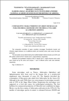 Comparative characteristics of green microalgae parachlorella kessleri and chlorella vulgaris as a protein additive