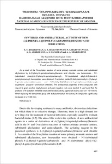 Synthesis and antibacterial activity of new 4-(2-phenyl-4-quinolylcarbamoyl)benzoic acid derivatives