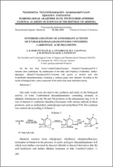 Synthesis and study of antioxidant activity of 5,7-dialkyldiazaadamantanes containing carboxylic acid fragments