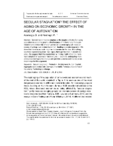 Secular Stagnation? The Effect of Aging on Economic Growth in the Age of Automation