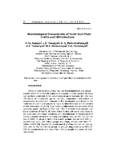 Microbiological Characteristic of Tooth-Gum Fluid in HCV and HBV-Infections