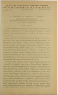Влияние гиббереллина на плодоношение виноградной лозы в условиях Армении