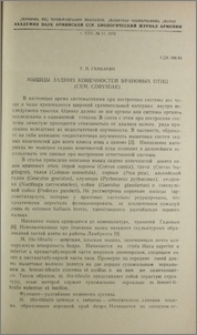 Мышцы задних конечностей врановых птиц (сем. Corvidae)