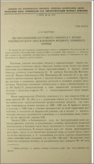 Об образовании кустового габитуса у ясеня американского под влиянием водного дефицита почвы
