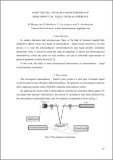 SOME ELECTRO-OPTICAL CHARACTERISTICS OF SEMICONDUCTOR-LIQUID CRYSTAL INTERFACE