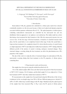 SPECTRAL DEPENDENCE OF THE PHOTOLUMINESCENCE OF CdS1-xSex NANOCRYSTALS EMBEDDED IN SILICATE GLASS