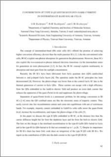 CONTRIBUTION OF TYPE II QUANTUM DOTS INTO DARK CURRENT IN INTERMEDIATE-BAND SOLAR CELLS