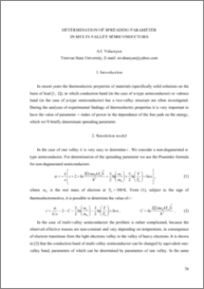 DETERMINATION OF SPREADING PARAMETER IN MULTI-VALLEY SEMICONDUCTORS