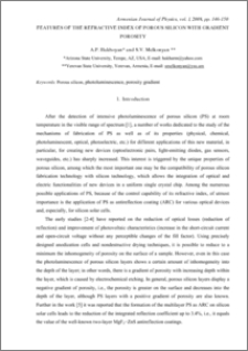 FEATURES OF THE REFRACTIVE INDEX OF POROUS SILICON WITH GRADIENT POROSITY