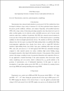 SEM AND STM INVESTIGATIONS OF NANOWIRES