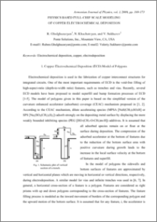 PHYSICS BASED FULL-CHIP SCALE MODELING OF COPPER ELECTROCHEMICAL DEPOSITION