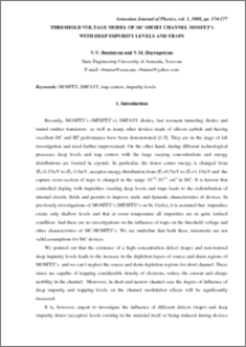 THRESHOLD VOLTAGE MODEL OF SiC SHORT CHANNEL MOSFET’s WITH DEEP IMPURITY LEVELS AND TRAPS