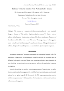 COHERENT TERAHERTZ EMISSION FROM PHOTOCONDUCTIVE ANTENNA