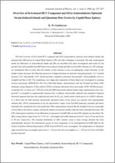 OVERVIEW OF InAs-BASED III-V COMPOUND AND Si/Ge SEMICONDUCTOR EPITAXIAL STRAIN-INDUCED ISLANDS AND QUANTUM DOTS GROWN BY LIQUID PHASE EPITAXY
