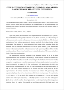 STIMULATED BREMSSTRAHLUNG IN LINEARLY POLARIZED LASER FIELDS OF RELATIVISTIC INTENSITIES