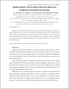 IMPROVEMENT AND STABILIZATION OF THIN-FILM HYDROGEN SENSORS PARAMETERS