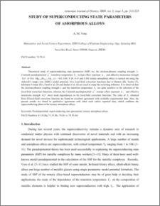 STUDY OF SUPERCONDUCTING STATE PARAMETERS OF AMORPHOUS ALLOYS