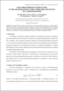 ELECTRON-PHONON INTERACTION IN POLAR SEMICONDUCTORS UNDER THE INFLUENCE OF LASER RADIATION
