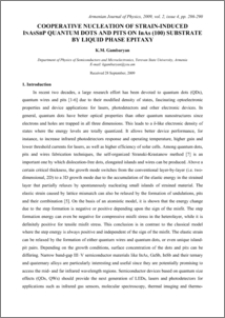 COOPERATIVE NUCLEATION OF STRAIN-INDUCED InAsSbP QUANTUM DOTS AND PITS ON InAs (100) SUBSTRATE BY LIQUID PHASE EPITAXY
