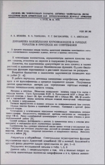 Динамика накопления каротиноидов в плодах томатов в процессе их созревания
