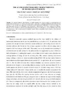 THE AC-FIELD SPECTROSCOPIC CHARACTERISTICS OF DOUBLE QUANTUM DOTS