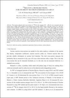 209Bi(N,TOT.) CROSS-SECTIONS FOR INCIDENT NEUTRON ENERGIES 0.01-400 eV