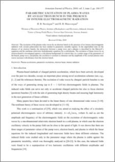 PARAMETRIC EXCITATION OF PLASMA WAVES BY AN ELECTRON BUNCH IN THE PRESENCE OF INTENSE ELECTROMAGNETIC RADIATION