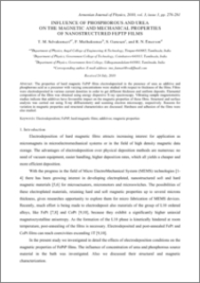 INFLUENCE OF PHOSPHOROUS AND UREA ON THE MAGNETIC AND MECHANICAL PROPERTIES OF NANOSTRUCTURED FEPTP FILMS