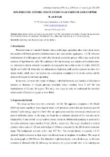 ION-INDUCED ATOMIC EXCITATION IN ALUMINUM AND COPPER