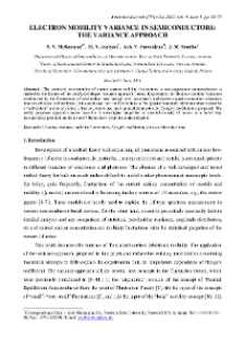 ELECTRON MOBILITY VARIANCE IN SEMICONDUCTORS: THE VARIANCE APPROACH