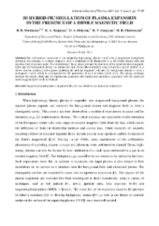 3D HYBRID-PIC SIMULATION OF PLASMA EXPANSION IN THE PRESENCE OF A DIPOLE MAGNETIC FIELD
