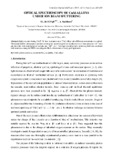 OPTICAL SPECTROSCOPY OF CuAl ALLOYS UNDER ION BEAM SPUTTERING