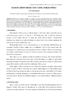 BLOOD GROUP DETECTION USING FIBER OPTICS