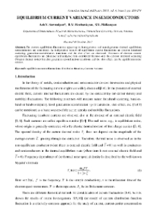 EQUILIBRIUM CURRENT VARIANCE IN SEMICONDUCTORS