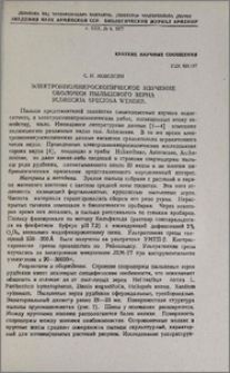 Электронномикроскопическое изучение оболочки пыльцевого зерна Rudbeckia Speciosa Wender.
