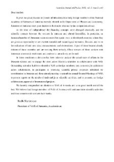 Letter of Radik Martirosyan