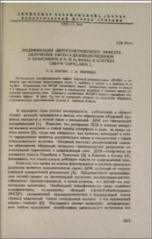 Модификация цитогенетического эффекта облучения 5-фтор -2-дезоксиуридином и тимидином в S- и G2-фазах в клетках Crepis Capillaris L.