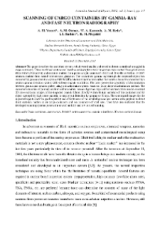 SCANNING OF CARGO CONTAINERS BY GAMMA-RAY AND FAST NEUTRON RADIOGRAPHY